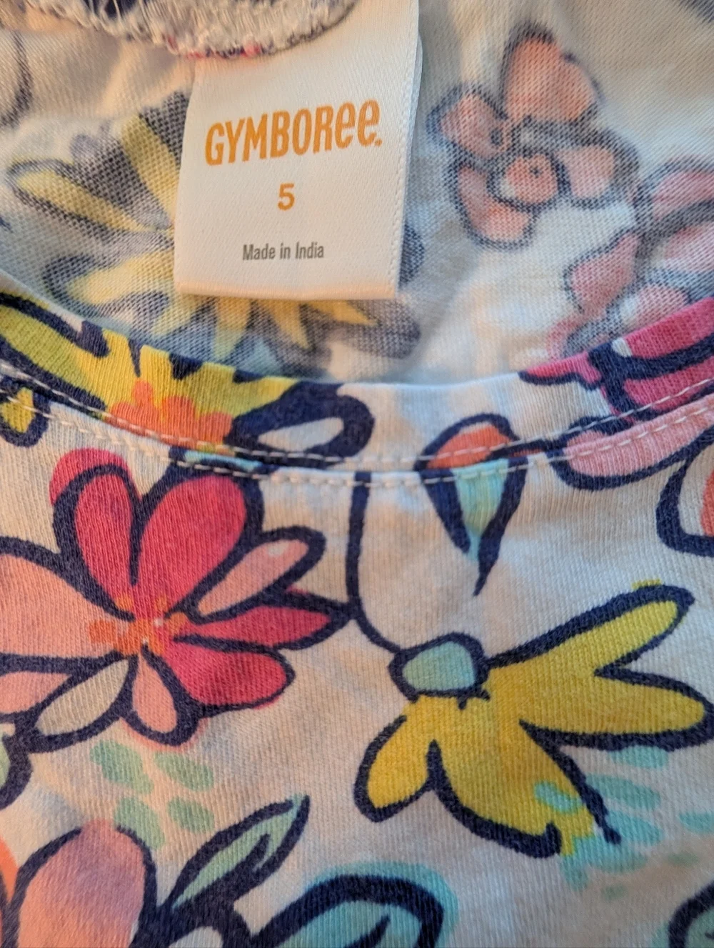 Gymboree Girls' Floral Top Sleeveless - Pink, Yellow & Green Cotton Size 5